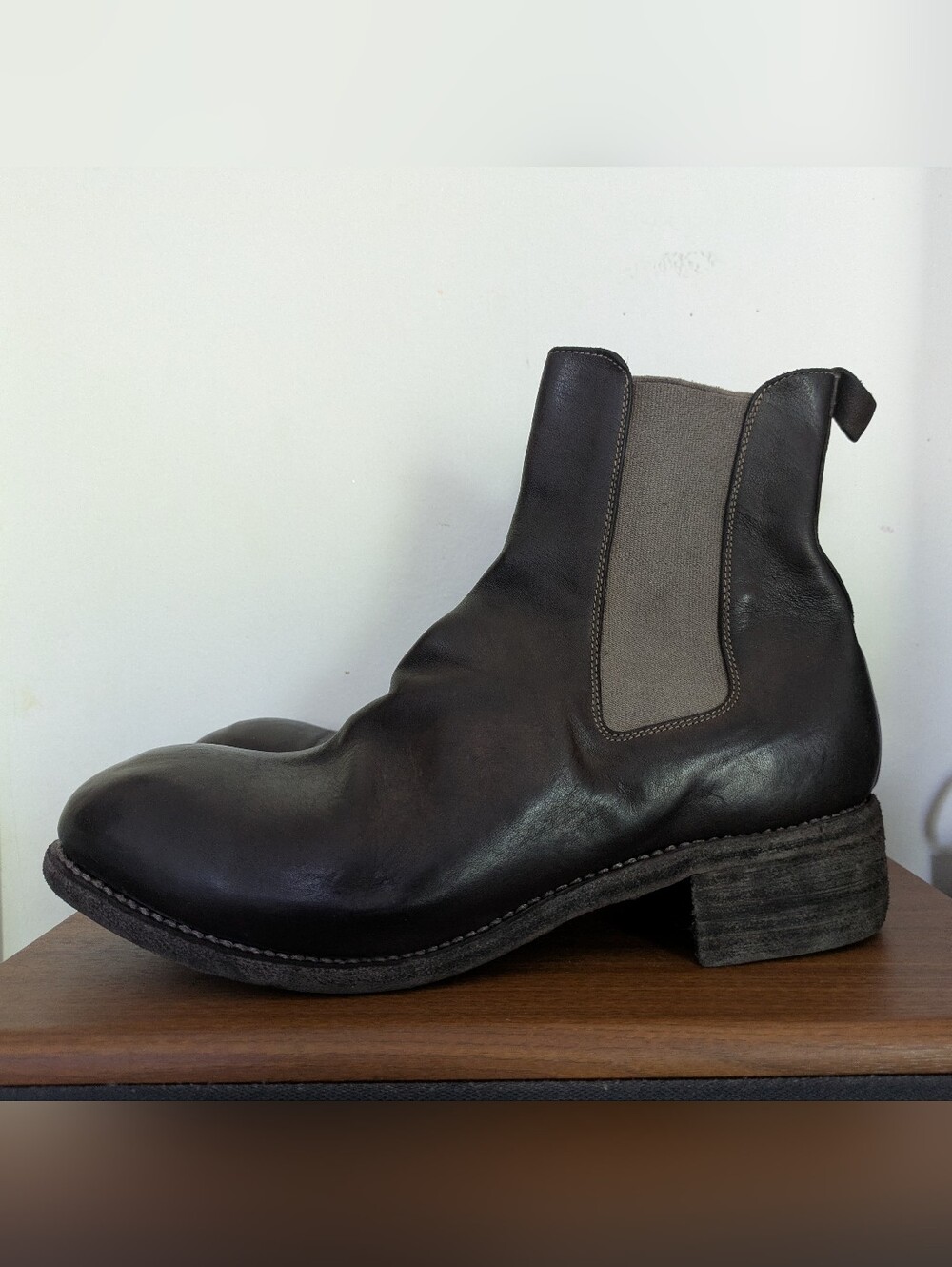 Guidi PL07 Palombaro Men's Dark Brown Leather Chelsea Boots Size EU 45